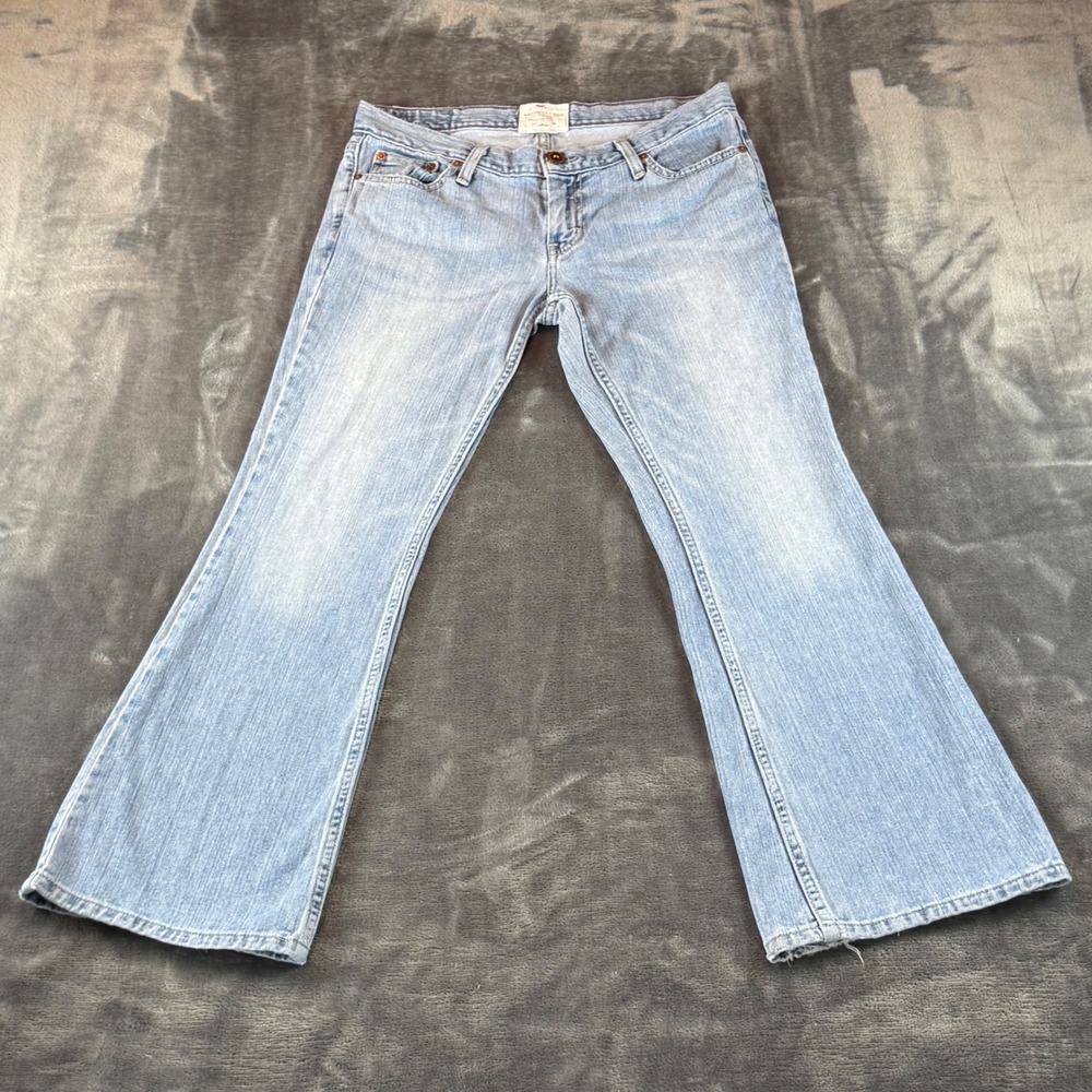 American Eagle Hipster Fit Flare Jeans Womens 8 Short Low Rise 100% Cotton
